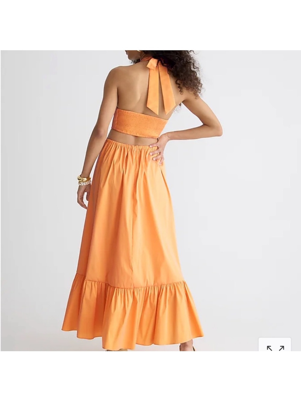 J. Crew Collection Taffeta O-ring Cutout Halter Neck Maxi Dress 4 - Picture 5 of 11